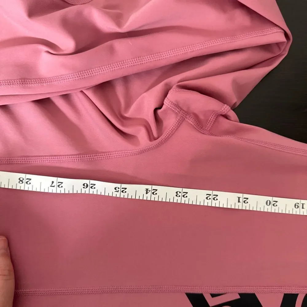 Nike Dri Fit Leggings Womens Sz XL Pink Logo Ankle Athleisure Workout Gym Yoga